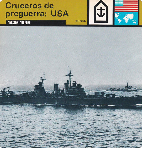 FICHA ARMAS: CRUCEROS DE PREGUERRA: USA. 1929-1945