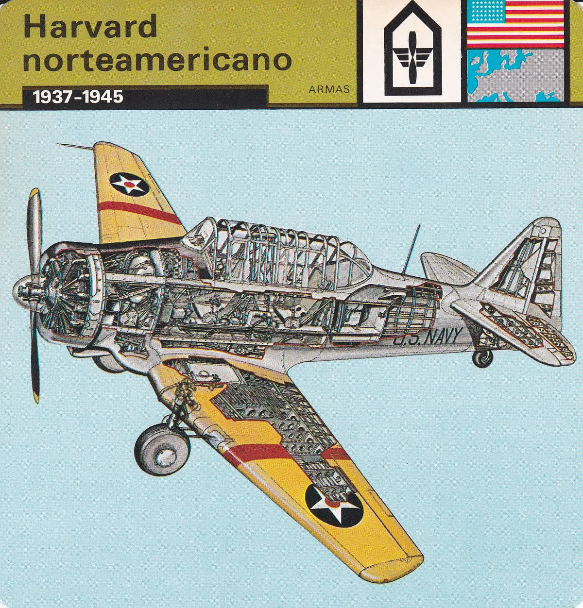 FICHA ARMAS: HARVARD NORTEAMERICANO. 1937-1945