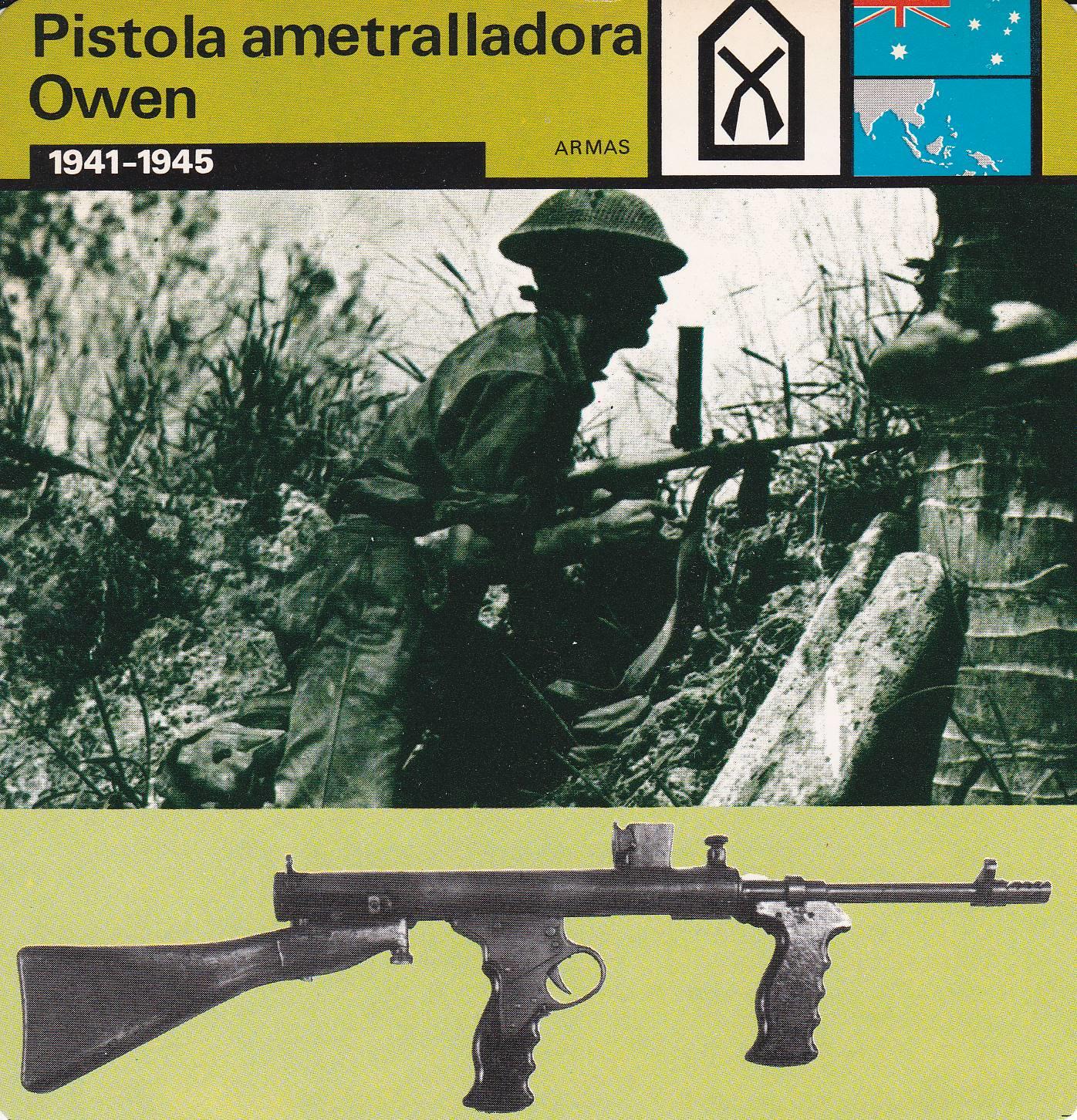 FICHA ARMAS: PISTOLA AMETRALLADORA OWEN. 1941-1945