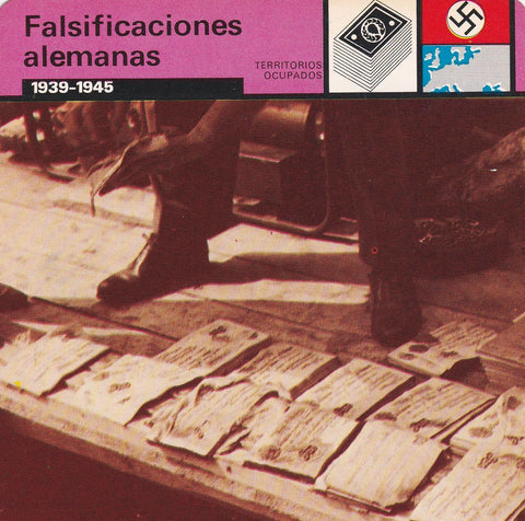 FICHA TERRITORIOS OCUPADOS: FALSIFICACIONES ALEMANAS. 1939-1945