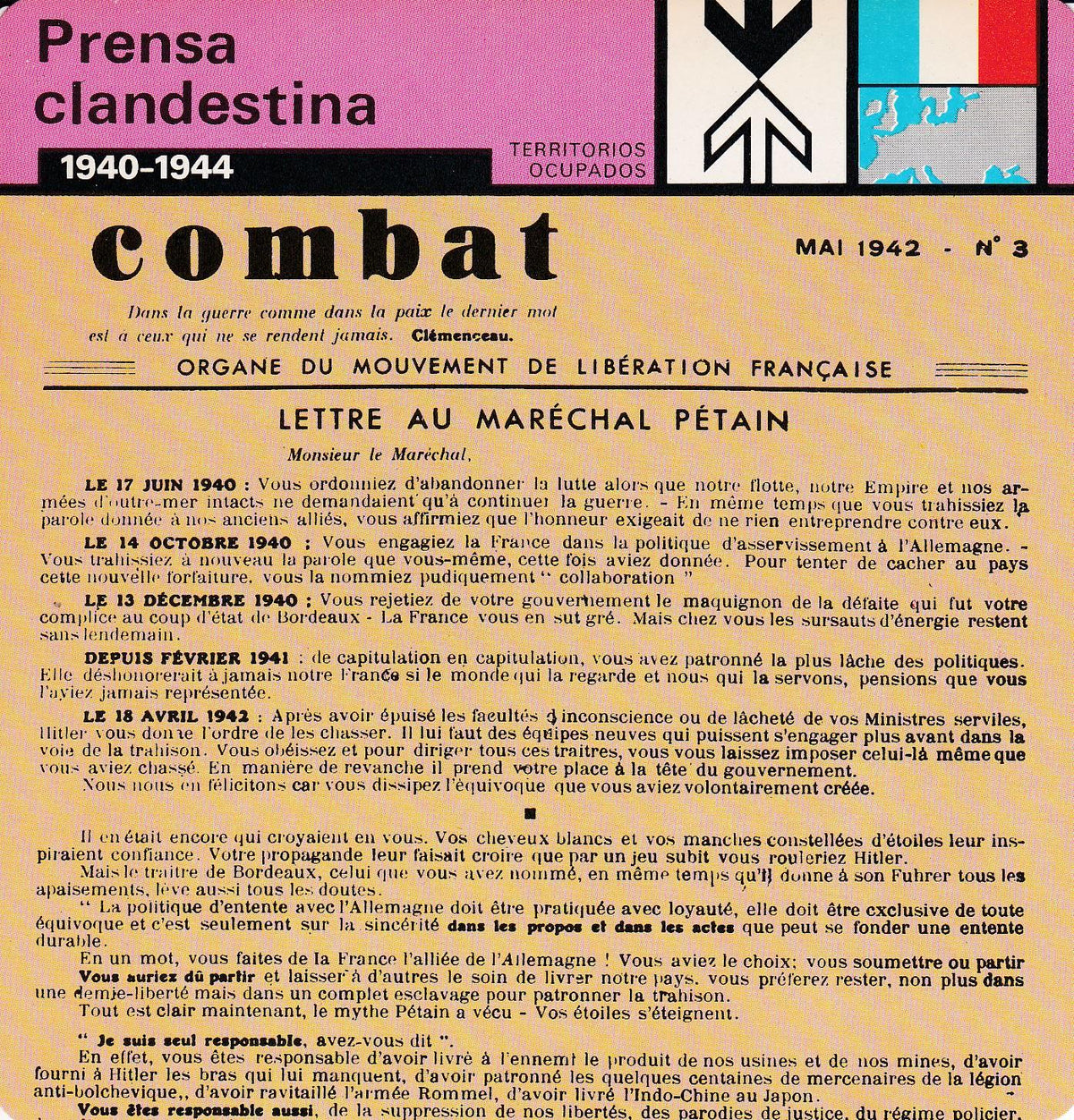 FICHA TERRITORIOS OCUPADOS: PRENSA CLANDESTINA. 1940-1944