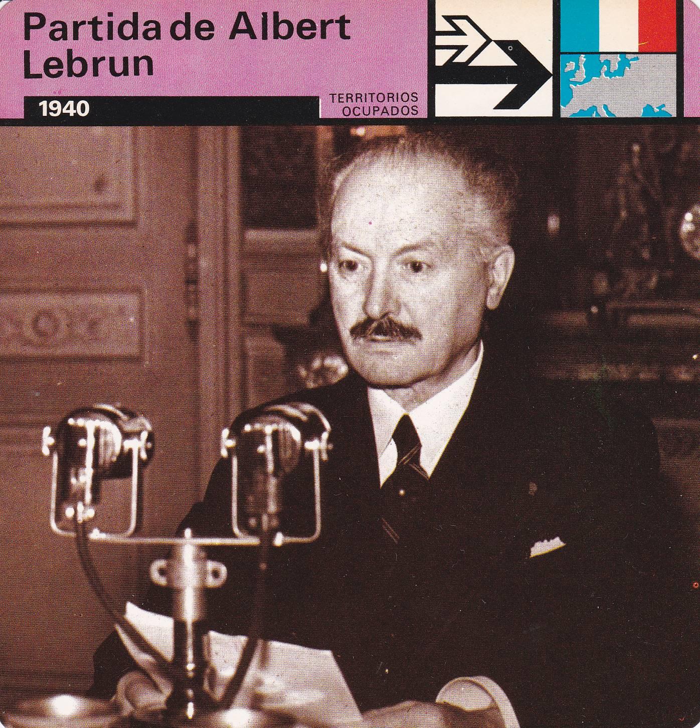 FICHA TERRITORIOS OCUPADOS: PARTIDA DE ALBERT LEBRUN. 1940