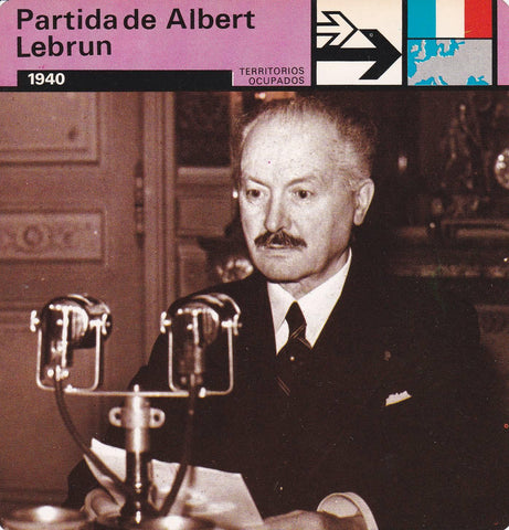 FICHA TERRITORIOS OCUPADOS: PARTIDA DE ALBERT LEBRUN. 1940