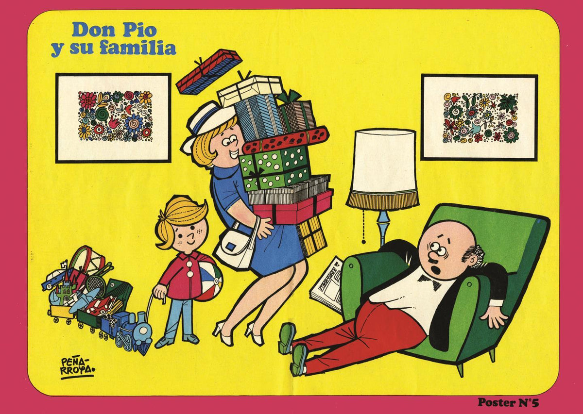 Poster DIN 4 numero 0060: Don Pio y familia (Peñarroya),  serie Bruguera