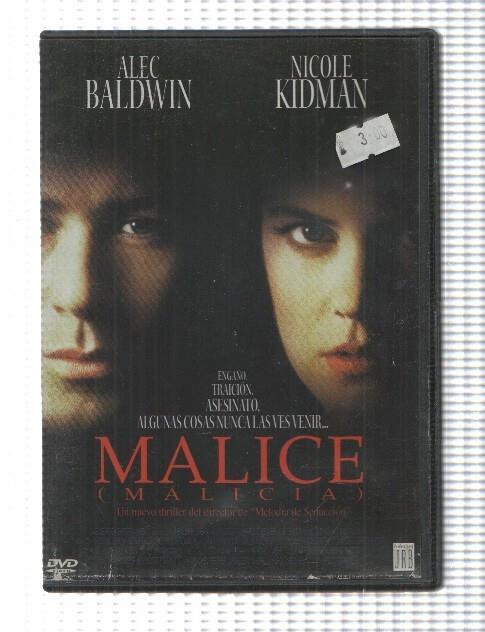 Pelicula DVD: Malice (Malicia), 1993 - Alec Baldwin, Nicole Kidman. Director: Harold Becker