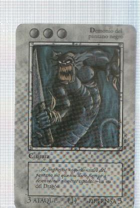 Carta gris: Demonio del Pantano Negro - Juego de Cartas Coleccionable La Ira del Dragon. Ilustracion: Artundo