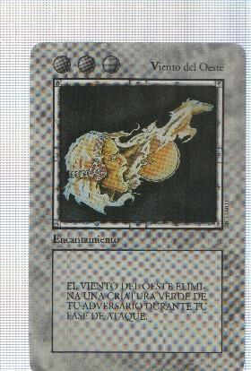 Carta gris: Viento del oeste - Juego de Cartas Coleccionable La Ira del Dragon. Ilustracion: Richard