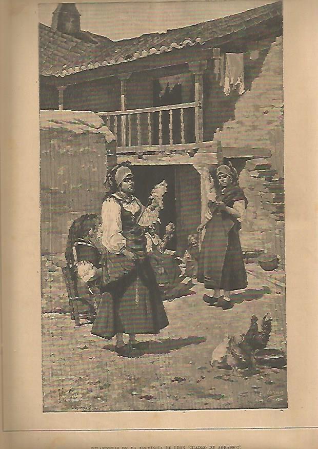 LAMINA 13408: Hilanderas de la provincia de Leon, por Agrassot