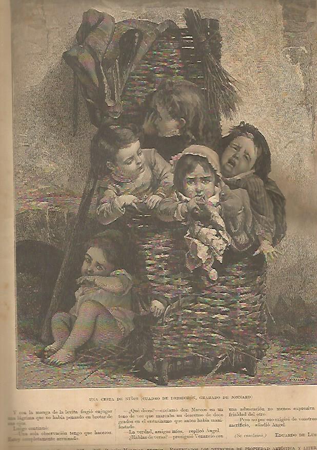 LAMINA 13446: Una cesta de niños, por Lobrichon