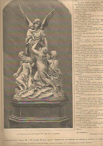 LAMINA 13396: Salvado de las olas, escultura en yeso de Sterrer