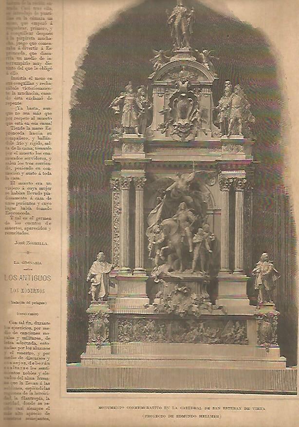 LAMINA 13364: Monumento en la Catedral de Viena por E. Hellmer