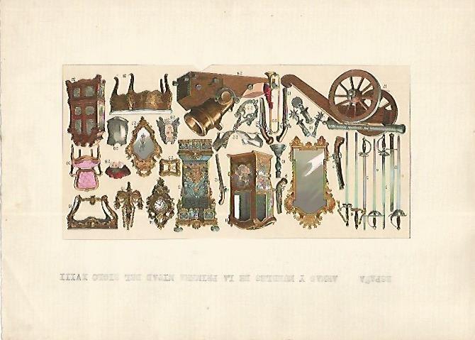 LAMINA 13173: Armas y muebles de 1700-1750