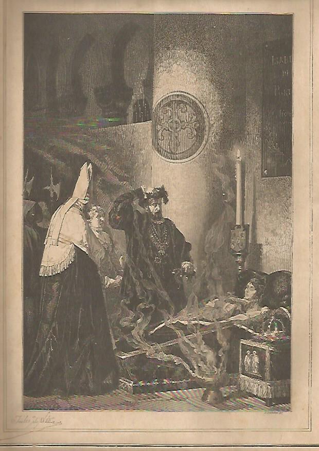 LAMINA 13207: El Duque de Gandia ante el feretro de Isabel de Portugal