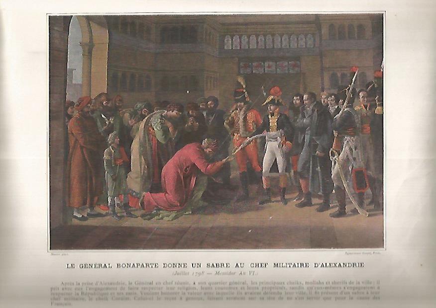 LAMINA 13193: Le General Bonaparte donne un sabre au chef militaire d'Alexandrie