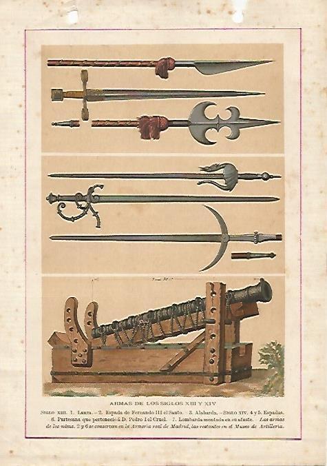 LAMINA 13148: Armas de los siglos XIII y XIV