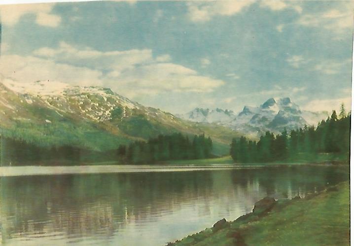 LAMINA 13142: Paisaje de lago y fondo con montaña
