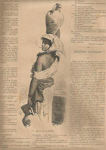 LAMINA 13277: Una gitana en la fuente