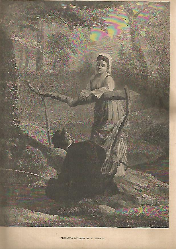 LAMINA 13243: Pescando, por E. Rudaux