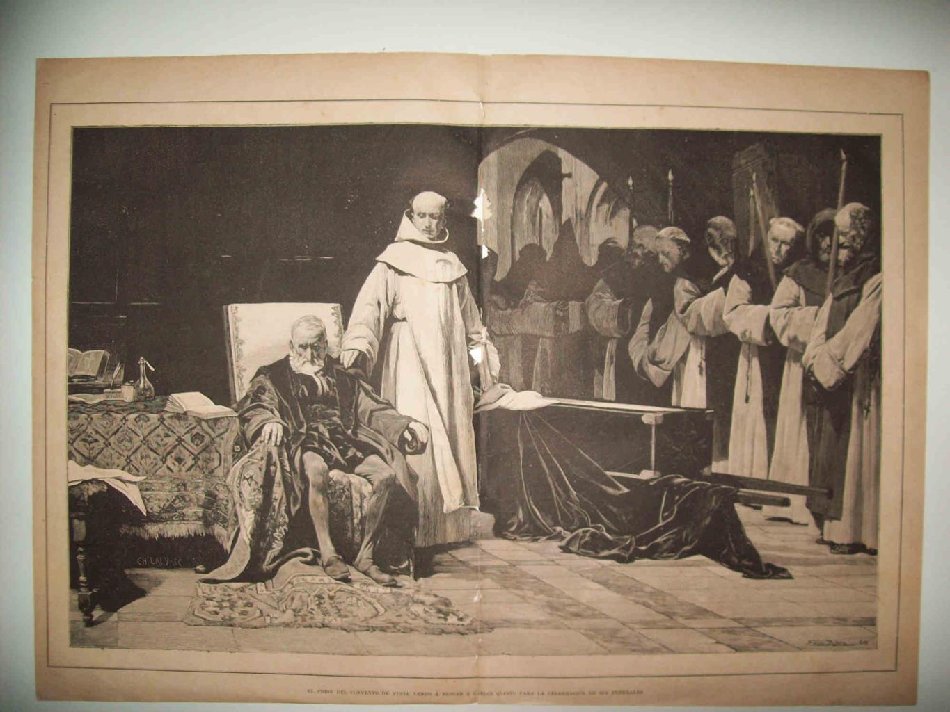 LAMINA 13213: El prior del Convento de Yuste yendo a buscar a Carlos V