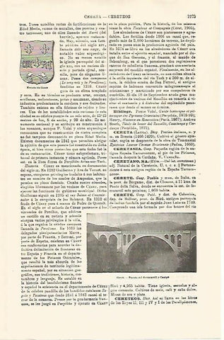 LAMINA ESPASA 32521: Escudo y puente de Ceret, Francia