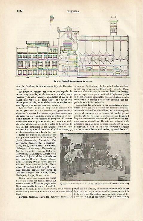 LAMINA ESPASA 32550: Trabajadores de la Fabrica Damm en Barcelona