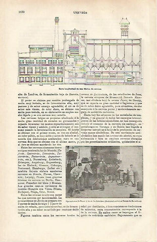 LAMINA ESPASA 32550: Trabajadores de la Fabrica Damm en Barcelona