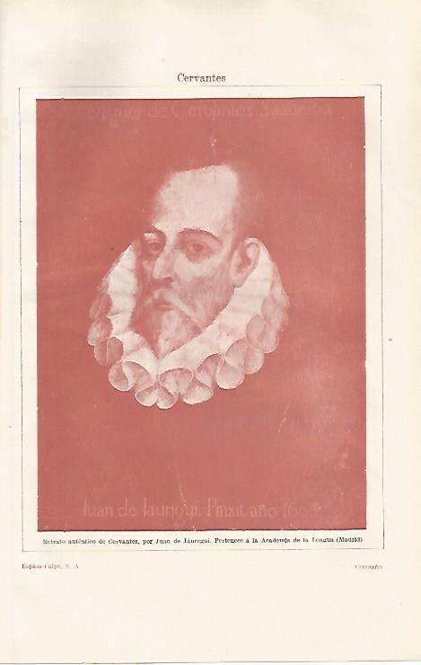 LAMINA ESPASA 32538: Retrato de Cervantes, por Juan de Jauregui