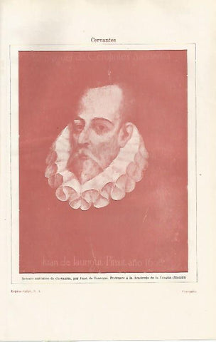 LAMINA ESPASA 32538: Retrato de Cervantes, por Juan de Jauregui