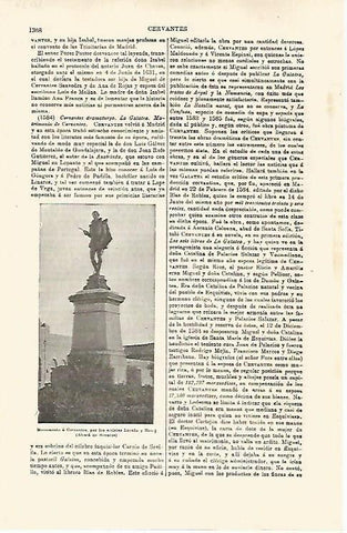 LAMINA ESPASA 32537: Monumento a Cervantes en Alcala de Henares