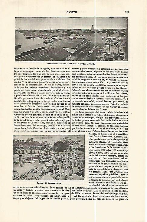 LAMINA ESPASA 32465: Desembarcadero y vista de Cavite, Filipinas