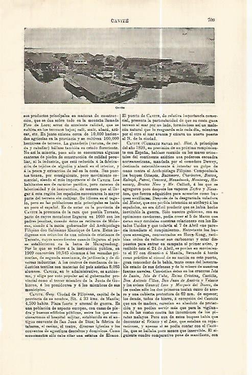 LAMINA ESPASA 32464: Vista de Cavite, Filipinas