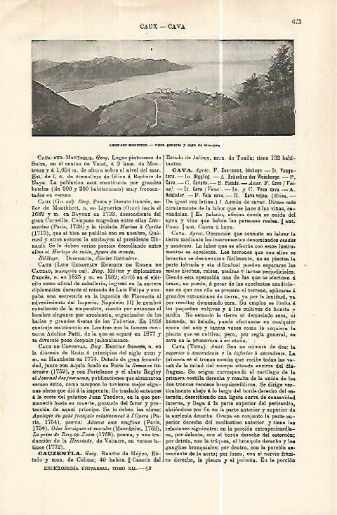 LAMINA ESPASA 32462: Vista de Caux sur Montreux, Suiza