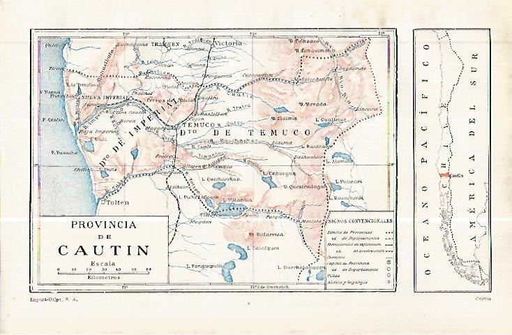 LAMINA ESPASA 32459: Mapa de la provincia de Cautin