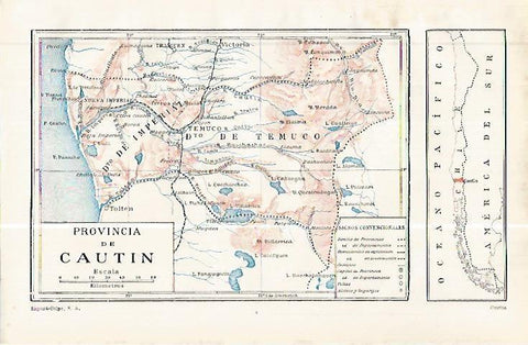 LAMINA ESPASA 32459: Mapa de la provincia de Cautin