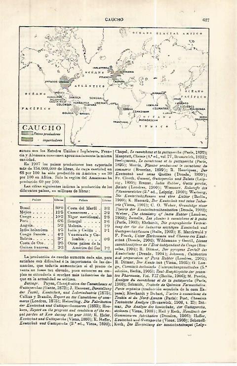 LAMINA ESPASA 32452: Mapa mundial de caucho