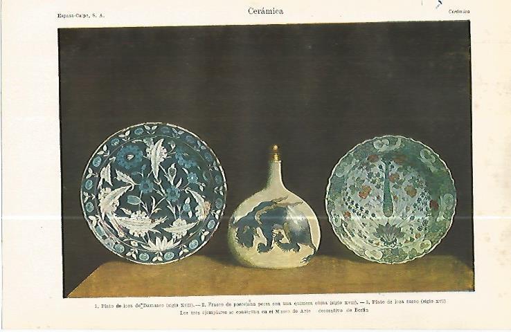 LAMINA ESPASA 32496: Ceramicas del Museo de Arte Decorativo de Berlin
