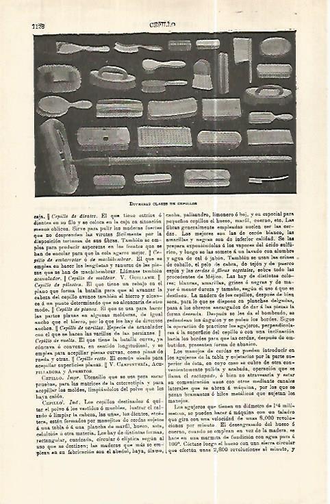 LAMINA ESPASA 32493: Clases de cepillos