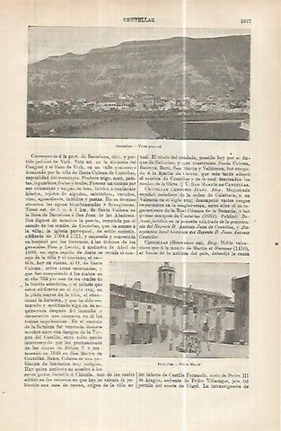LAMINA ESPASA 32489:  Vista de Centelles, Barcelona