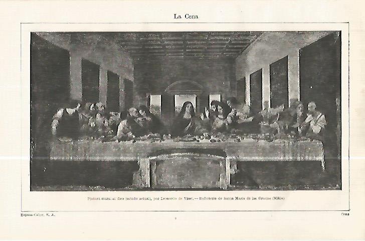LAMINA ESPASA 32487: La ultima cena, por Leonardo da Vinci
