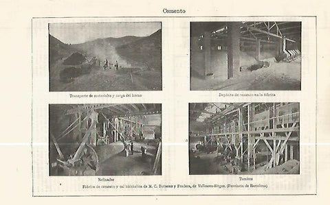 LAMINA ESPASA 32482: Fabrica de cemento Butsems en Sitges, Barcelona