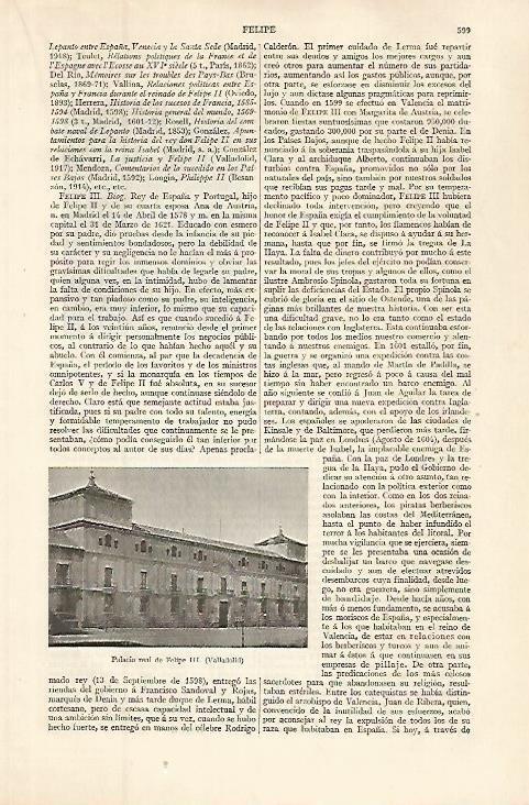 LAMINA ESPASA 32637: Palacio real de Felipe II en Valladolid