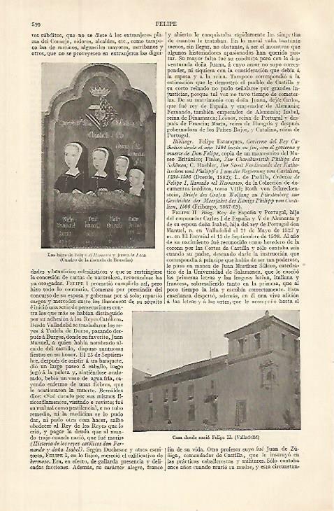 LAMINA ESPASA 32635: Casa natal de Felipe II en Valladolid