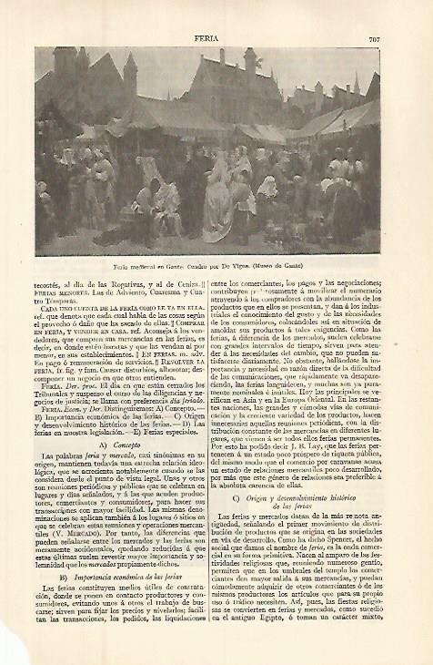 LAMINA ESPASA 32643: Feria medieval en Gante, por De Vigne