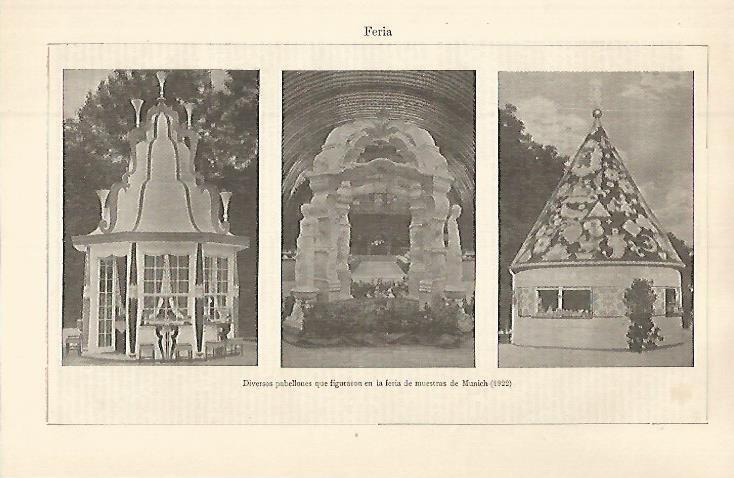 LAMINA ESPASA 32645: Pabellones de la Feria de Munic de 1922