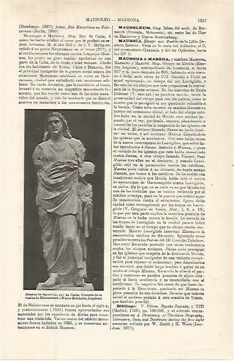 LAMINA ESPASA 32667: Estatua de  Mausoleo, rey de Caria