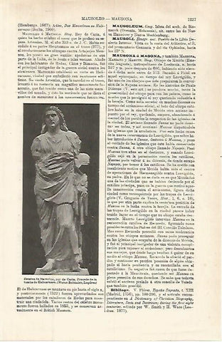 LAMINA ESPASA 32667: Estatua de  Mausoleo, rey de Caria