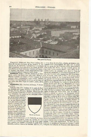 LAMINA ESPASA 32658: Vista general de Ferrara, Italia