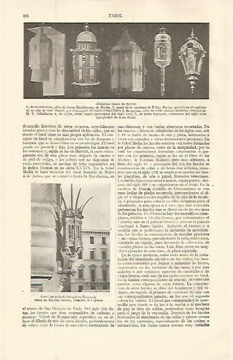 LAMINA ESPASA 32612: Tipos de faroles