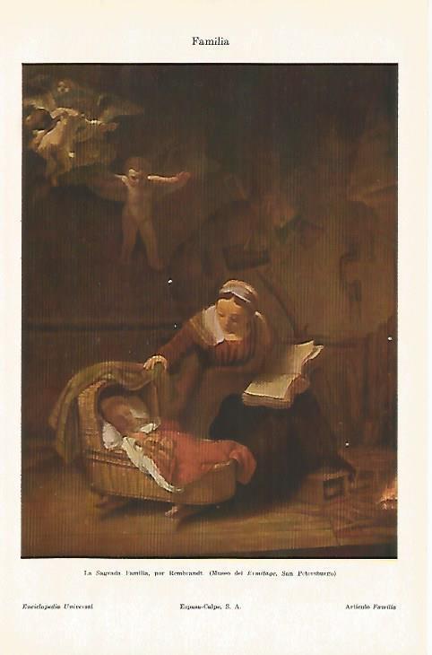 LAMINA ESPASA 32596: La Sagrada Familia, por Rembrandt