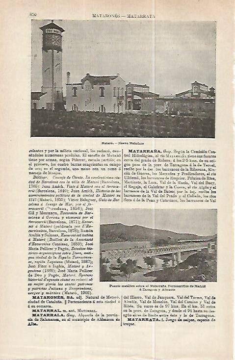 LAMINA ESPASA 32281: Matadero de Mataro, Barcelona